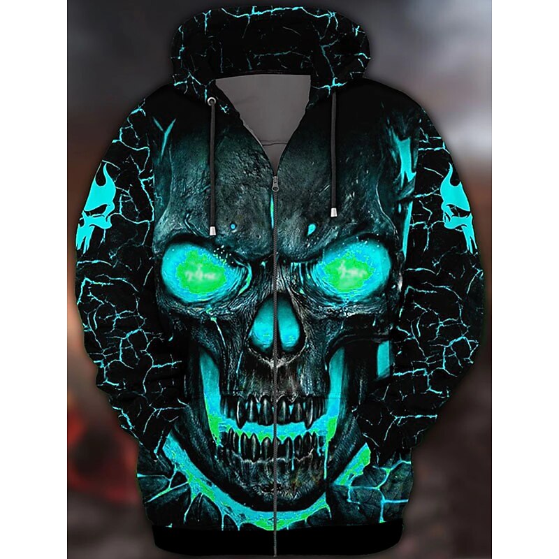 Halloween Skeleton Skull Cartoon Manga Outerwear Anime 3D Graphic For Couple's Men's Women's Adults' Back To School 3D Print Casual Daily