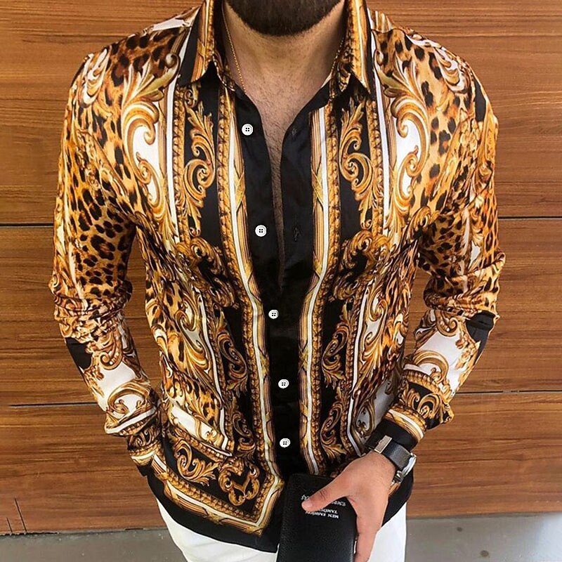 Men's Color Block Shirt Button Up Shirt Long Sleeve Streetwear Designer Simple Casual Daily Going out Fall Winter Button Down Collar Patchwork Button-Down Yellow Red Blue Purple