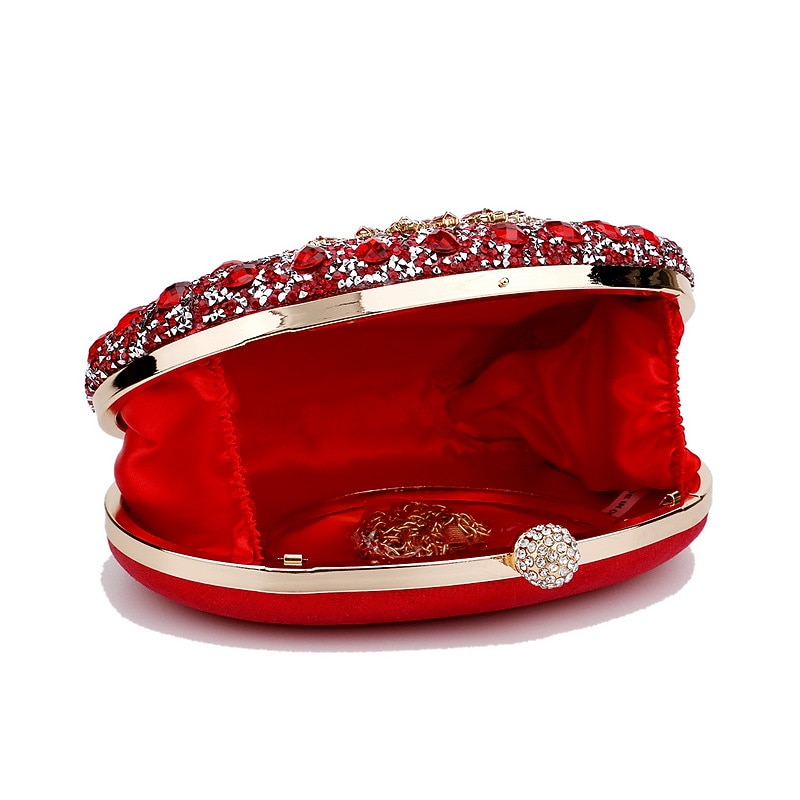 Women's Luxury Blue Crystal Evening Clutch – Rhinestone Handbag with Handle for Weddings, Parties, and Formal Events4