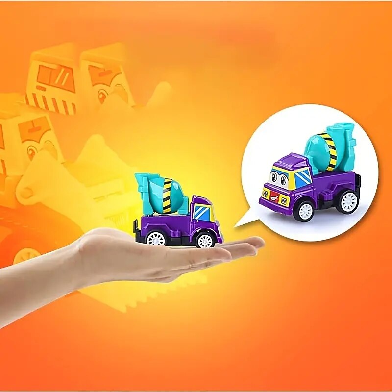 20 Pcs Car Toys Children's Rebound Inertia Engineering Car Toy Set Baby Rebound Small Car Toy Admission Ticket4