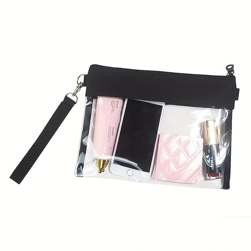 Clear PVC Crossbody Bag, Trendy Stadium Approved Clutch Purse, Waterproof Handbags With Wristlet4