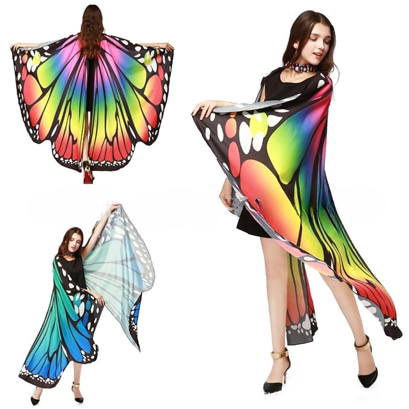 Fairytale Butterfly Halloween Wings Mask Carnival Costume Funny Costume Adults' Women's Christmas Carnival Party Easy Halloween Costumes Dress Up