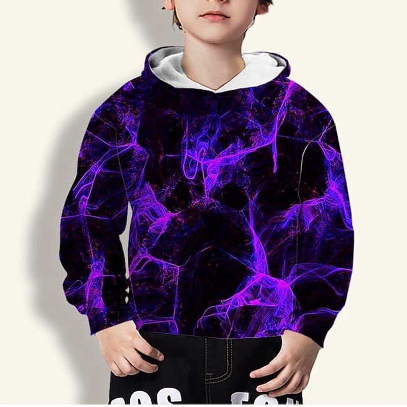 Boys 3D Optical Illusion Hoodie Long Sleeve 3D Print Spring Fall Active Basic Kids 2-8 Years Outdoor Daily