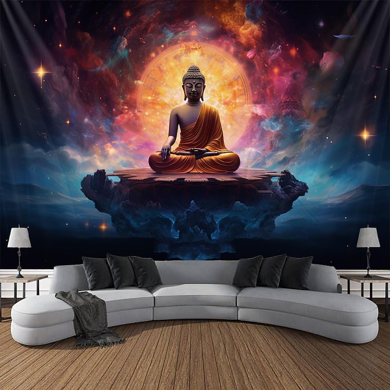 Universe Buddha Hanging Tapestry Boho Wall Art Large Tapestry Mural Decor Photograph Backdrop Blanket Curtain Home Bedroom Living Room Decoration3
