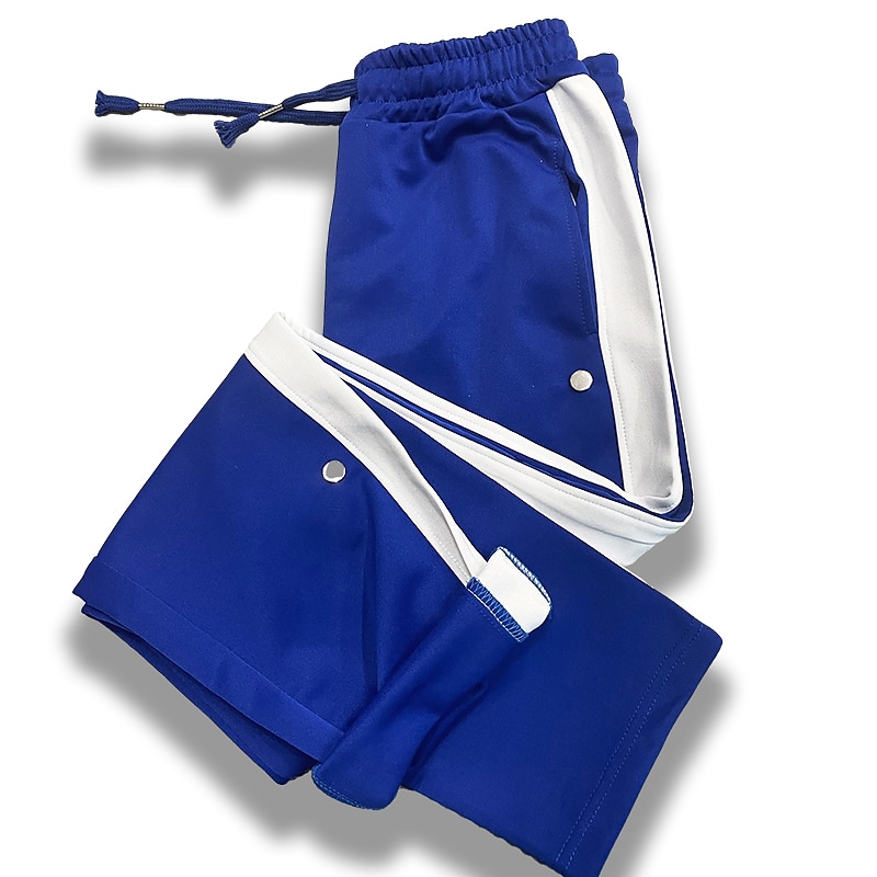 Men's Sweatpants Wide Leg Sweatpants Joggers Trousers Straight Leg Sweatpants Drawstring Elastic Waist Side Button Plain Comfort Breathable Outdoor Daily Going out Fashion Casual Black White4