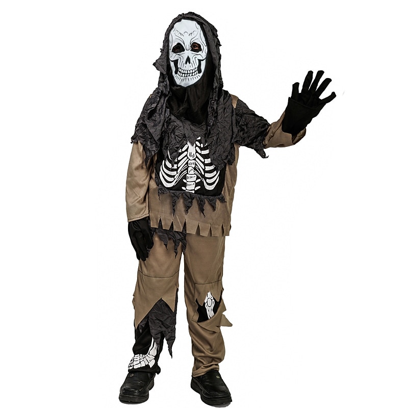 Skeleton Skull Zombie Halloween Cosplay Costume Cosplay Kid's Boys' Carnival Masquerade Performance Party Halloween Easy Halloween Costumes Dress Up3
