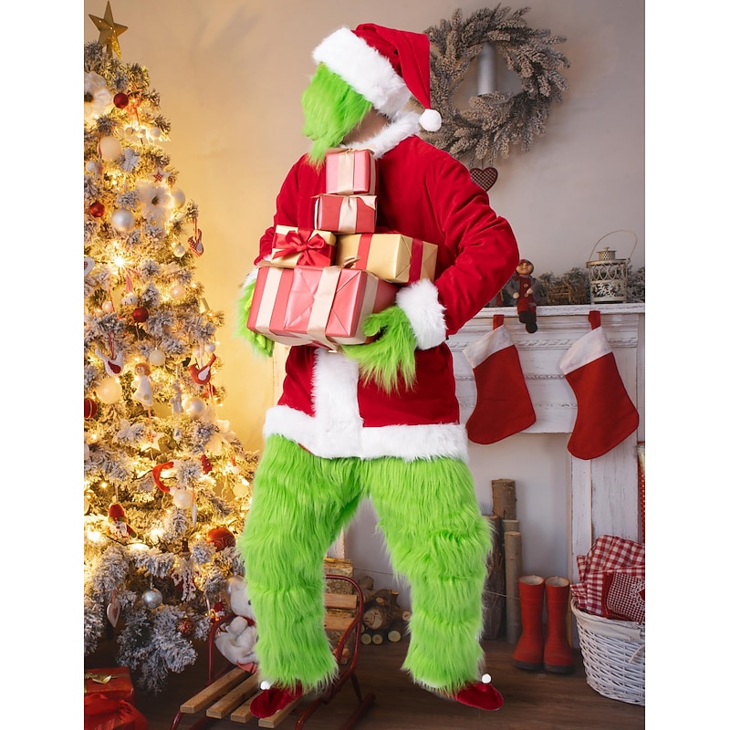 Green Monster Furry Outfits Cosplay Costumes Men's Christmas Halloween Carnival Christmas Eve Adults' Party & Evening New Year Eve Polyester