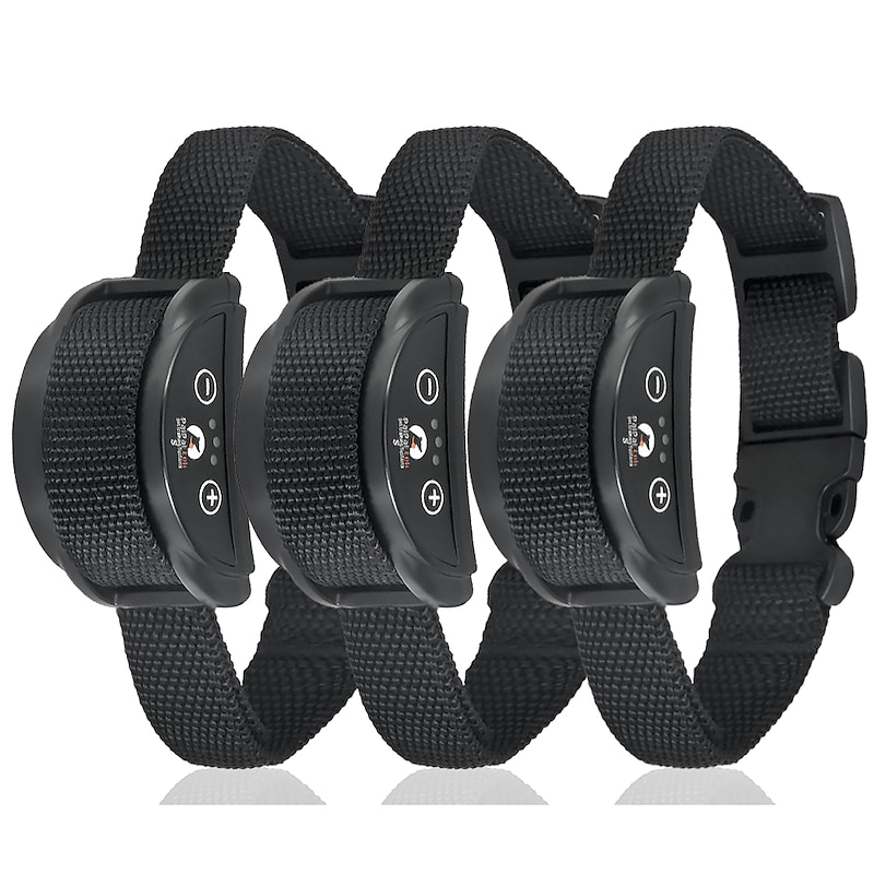Pack of 3 Dog Bark Collar Barking Training Collar Waterproof & Rechargeable Automatic Shock Control Prong Collar with Beep & Shock for Small Medium Large Dogs