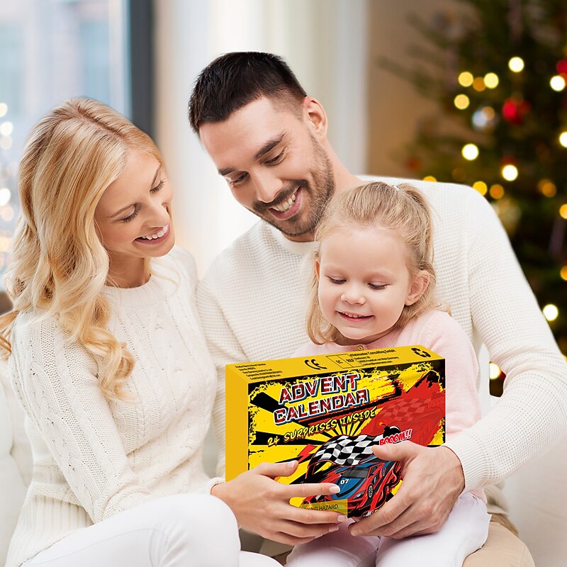 Advent Calendar Racing,Christmas Gift Truck Advent Calendar - 24 Days Countdown Calendar Race Car Stocking Stuffer Toys For Kids2