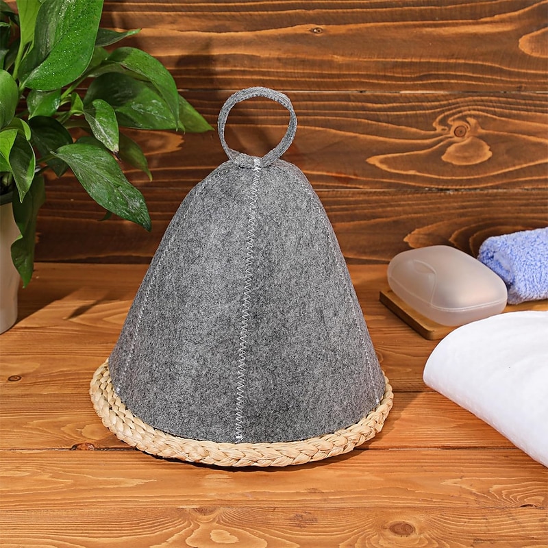 Anti Heat Sauna Hat Thicken Wool Felt Shower Cap Quickly Towel Men Women Cap Satin Hat Hair Night Sauna Bathroom Accessories4