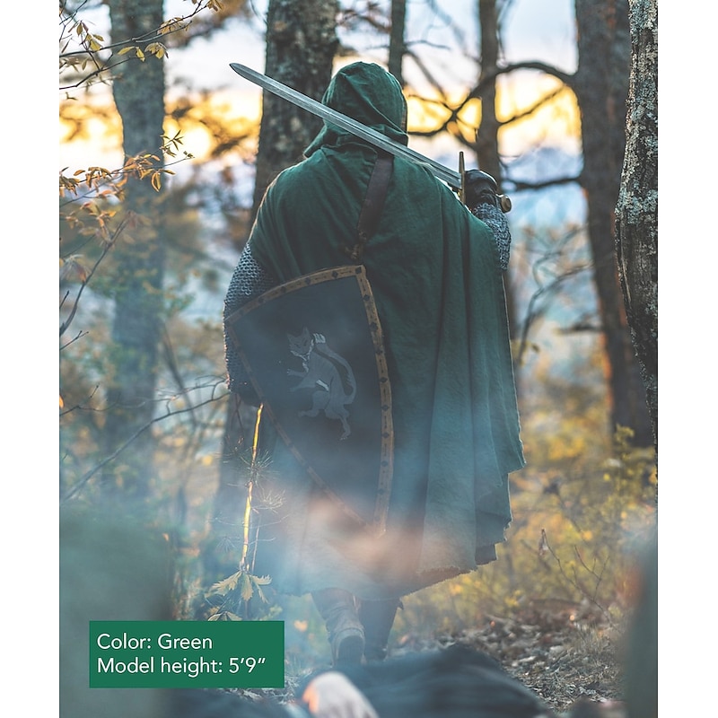 Vintage Inspired Medieval Outfits Masquerade Hoodies Robe Viking Ranger Elven Buckle Archery Fancy Dress Men's Women's Unisex Viking Fantasy Halloween Carnival Masquerade Masquerade LARP Ren Faire2
