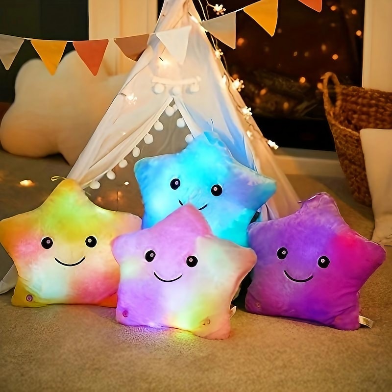 Luminous Pillow Soft Stuffed Plush Glow Colorful Star Cushion LED Light Toys Gift For Children Kids Girls, Funny Educational Games, Party Gifts, Children's Gifts, Holiday Gifts, Birthday Gifts