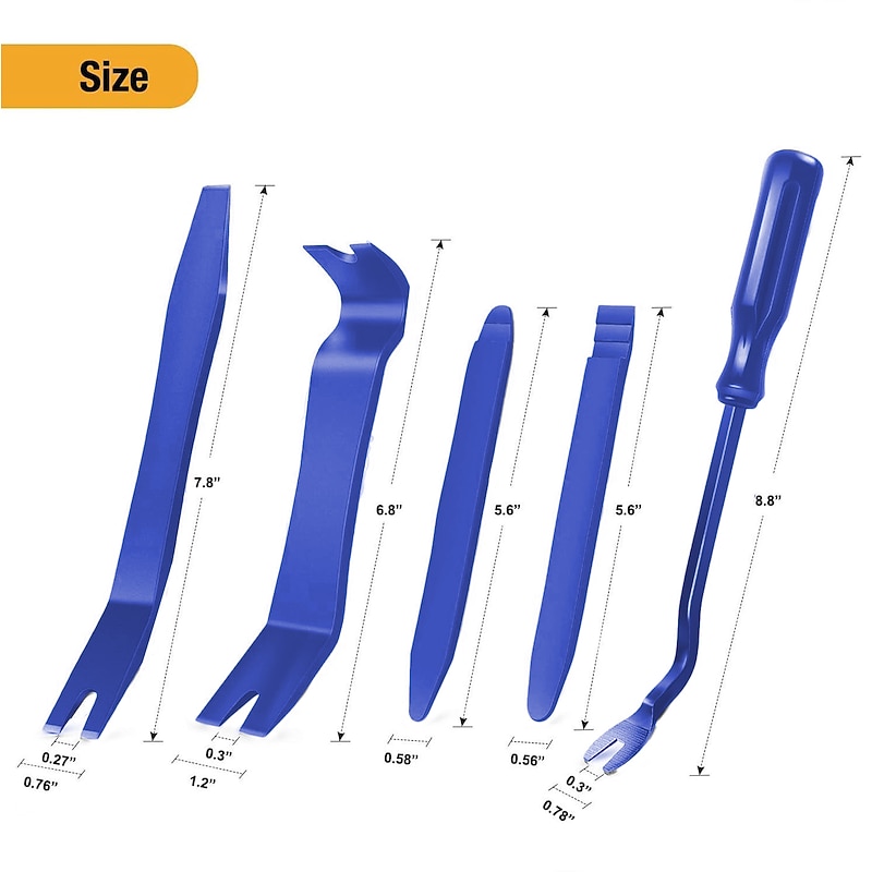 5Pcs Nylon Auto Trim Removal Tool Kit No-Scratch Pry Tool Kit for Car Door Clip Panel &amp; Audio Dashboard Dismantle Black2