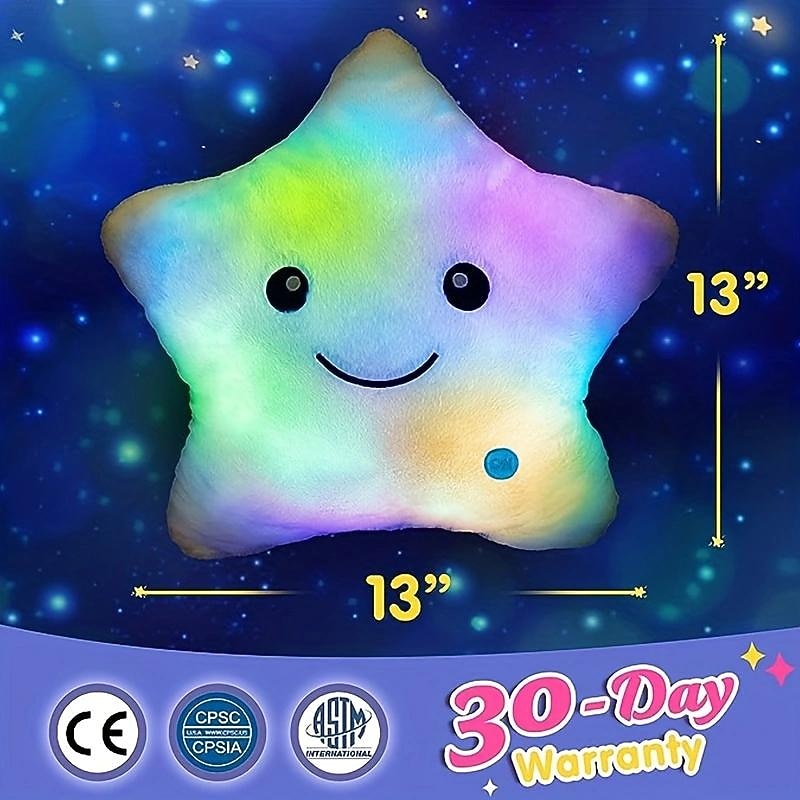 Luminous Pillow Soft Stuffed Plush Glow Colorful Star Cushion LED Light Toys Gift For Children Kids Girls, Funny Educational Games, Party Gifts, Children's Gifts, Holiday Gifts, Birthday Gifts3