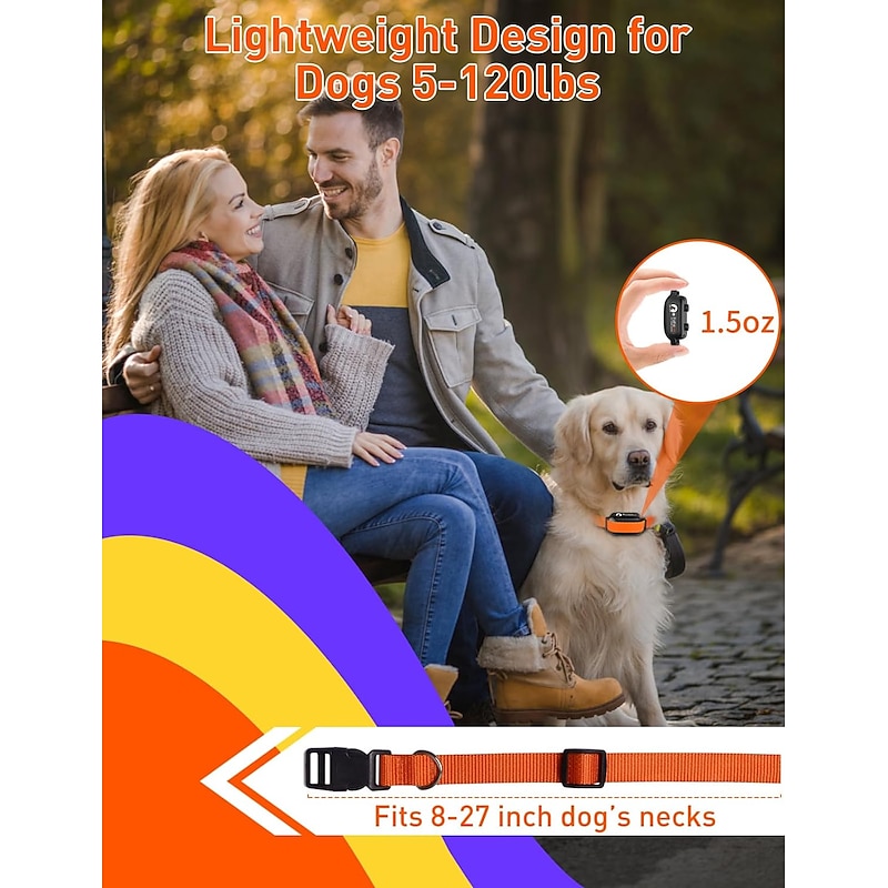 Bark Collar for Large Dogs with Remote 3300ft Range Bark and Training Collar Combo with 3 Modes Beep Vibrate Safety Shock 100% Waterproof Anti Bark Device for Dogs3