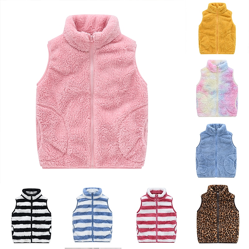 Kids Girls' Vest Coat Kids Puffer Jacket Active Zipper Outdoor Coat Outerwear 7-13 Years Fall 3199-5 blue 3199-2 pink 3199-9 dark green