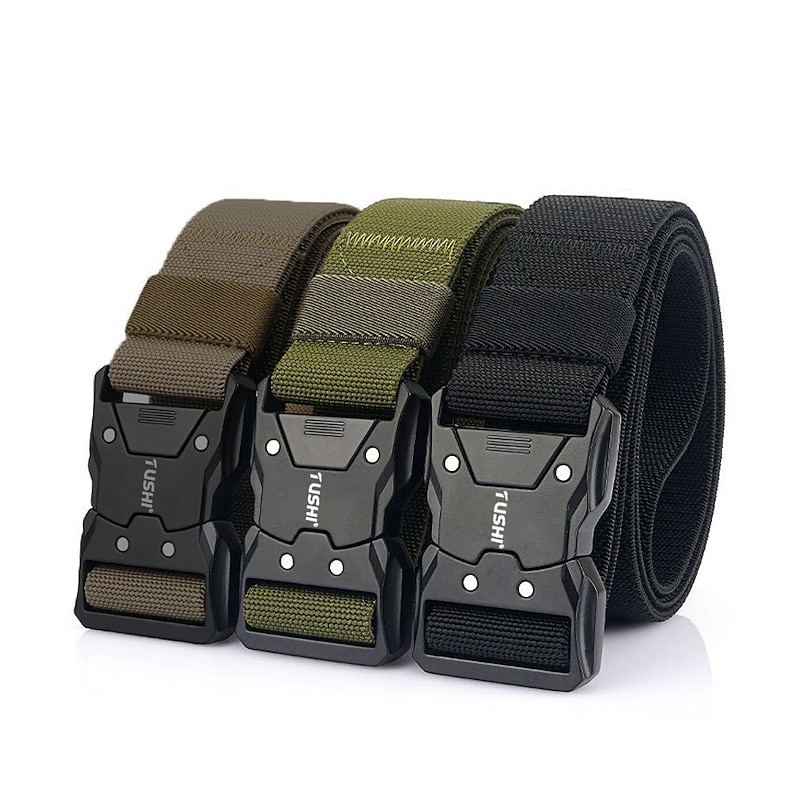 Men's Tactical Belt Buckle Black Royal Blue Polyester Retro Traditional Plain Daily Wear Going out Weekend