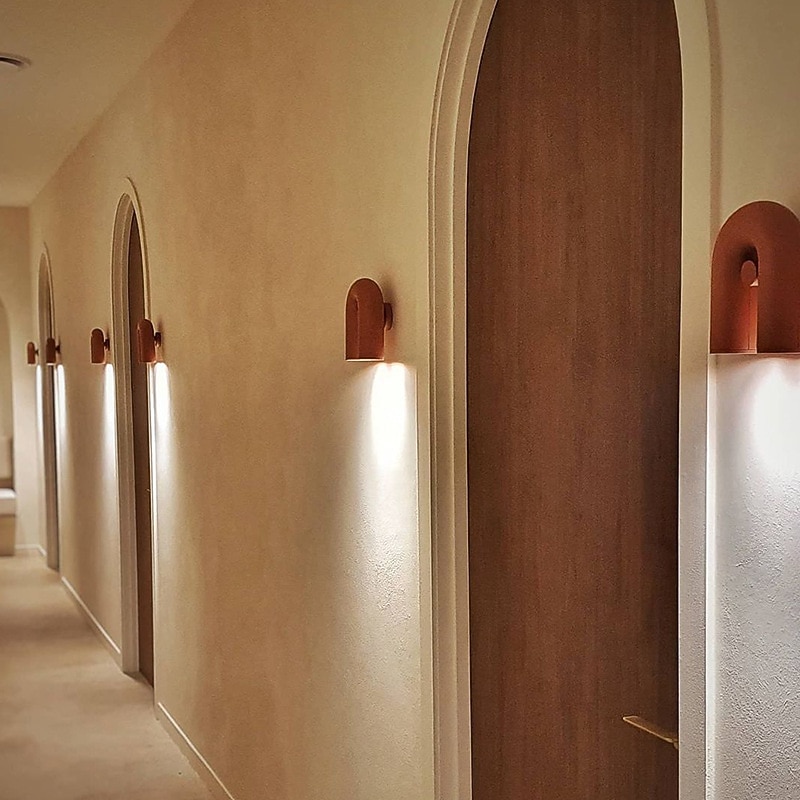 Lightinthebox Cirkus Decorative Wall Mounted Lamp Indoor Elegant Nordic Style Iron and ABS Modern U Shape Wall Light Double Light Source 3 Color Light for Corridor 110-240V2