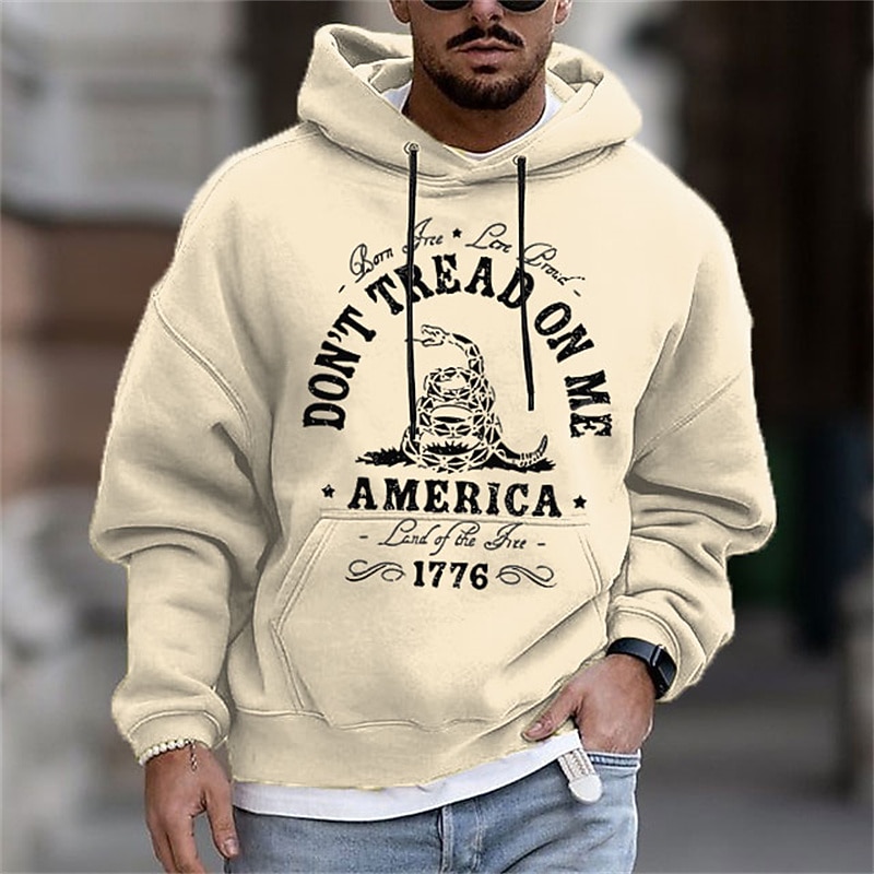 Men's Graphic Prints Snake Hoodies Fashion Daily Long Sleeve Hooded Vacation Going out Streetwear Black White Print Spring &  Fall Designer2