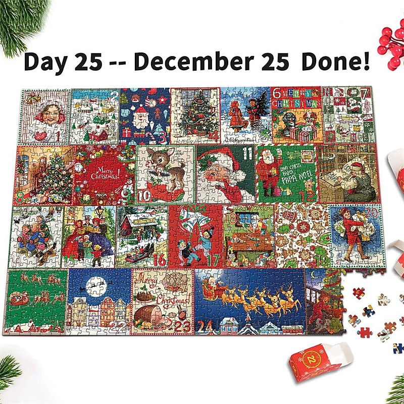 Christmas Advent Calendar Puzzle Set Christmas Countdown Puzzle Blind Box Children's Toy Gift for Christmas Gifts4