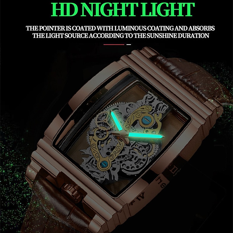 Men Mechanical Watch Luxury Large Dial Fashion Business Hollow Skeleton Tourbillon Luminous Waterproof Leather Watch2