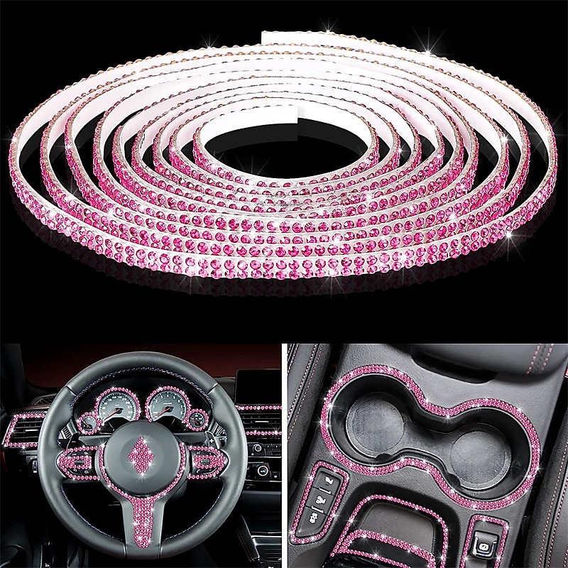 StarFire 5M Bling Car Trim Self Adhesive Bling Car Interior Exterior Car Accessories For Women Car Dashboard Decorations2
