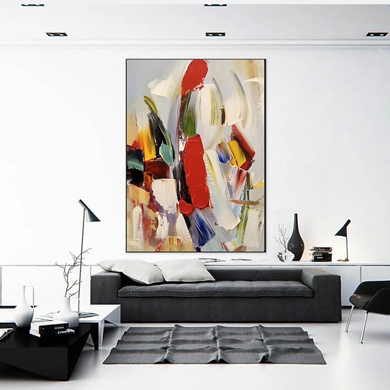 Abstract Colorful Knife Painting Hand Painted Oil Paintings On Canvas Handmade Large Size Modern Wall Art For Home Wall Decoration4