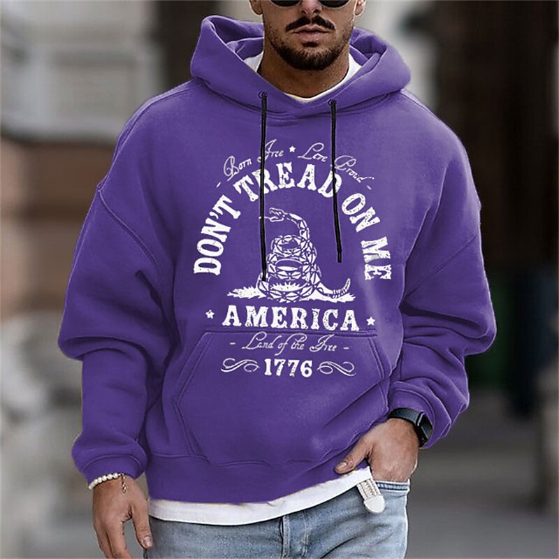 Men's Graphic Prints Snake Hoodies Fashion Daily Long Sleeve Hooded Vacation Going out Streetwear Black White Print Spring &  Fall Designer3