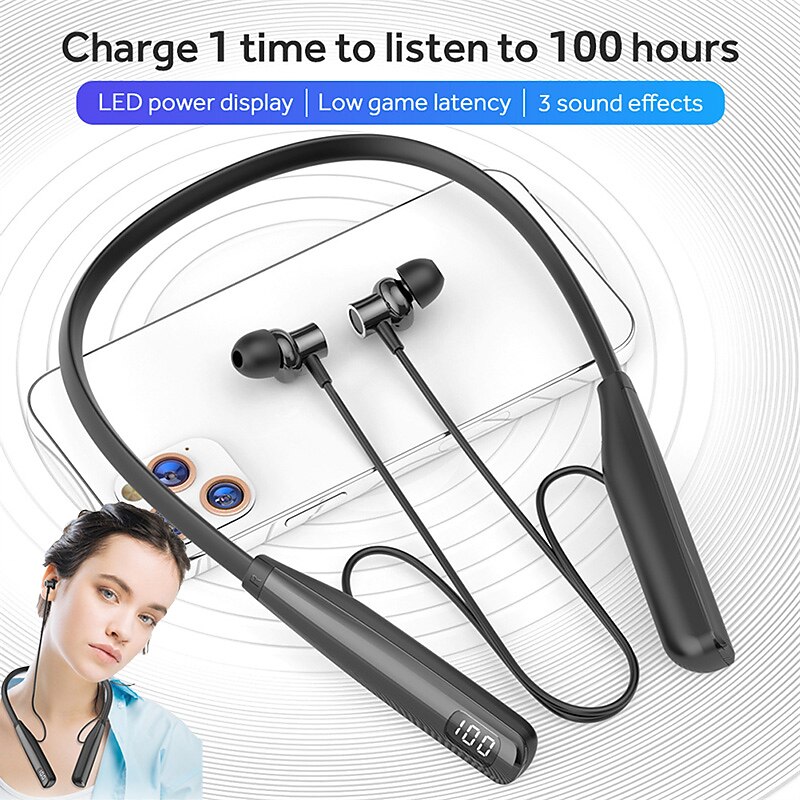 GM-Y10 Neckband Headphone In Ear Bluetooth 5.3 Ergonomic Design Stereo Deep Bass for Apple Samsung Huawei Xiaomi MI  Camping / Hiking Running Everyday Use Mobile Phone Travel Entertainment Car