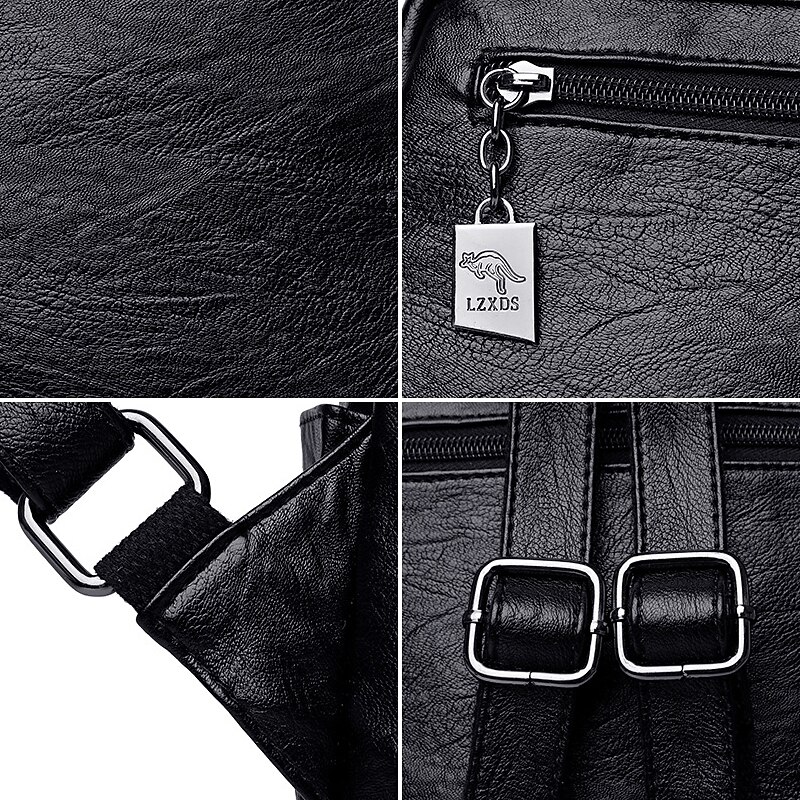 Women's Vintage Faux Leather Backpack Purse with Flap Cover – Large Capacity Anti-Theft Shoulder Bag for Work, Travel, or Daily Use4