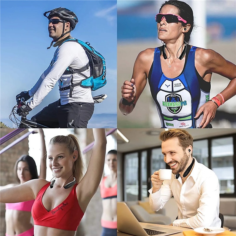 Foldable Bluetooth Headset Lightweight Retractable Bluetooth Headphones for Sports&Exercise Noise Cancelling Stereo Neckband Wireless Headset3