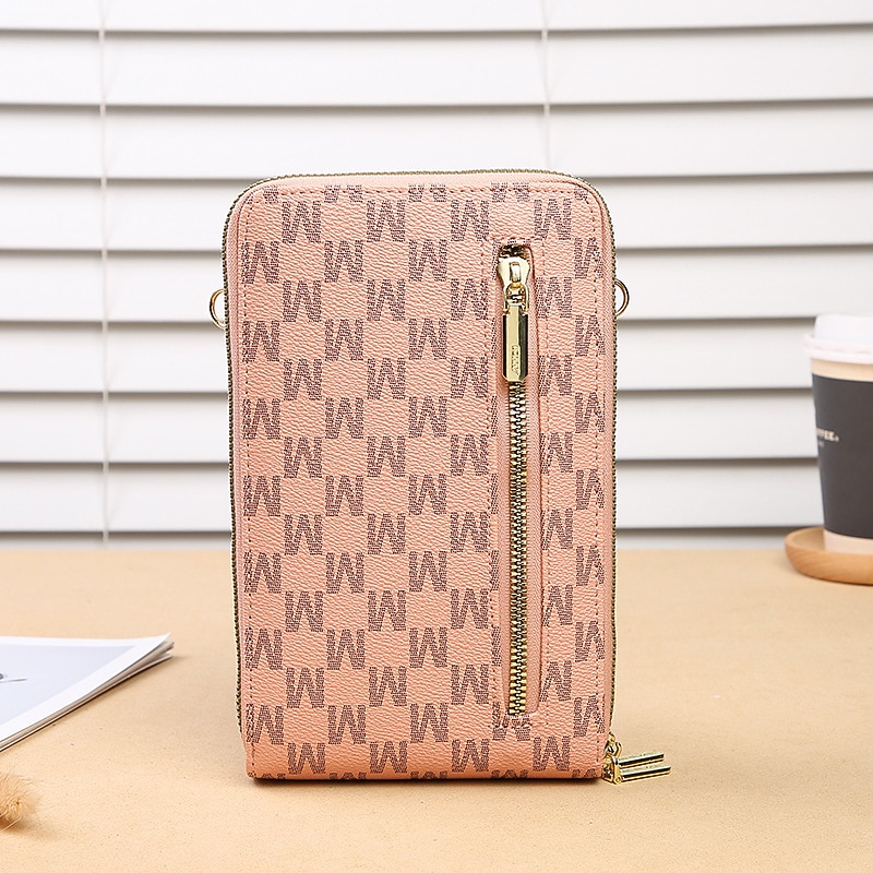 Women's Korean version of mobile phone bag with large capacity wide shoulder strap crossbody bag fashionable zipper sturdy zero wallet mobile phone bag2
