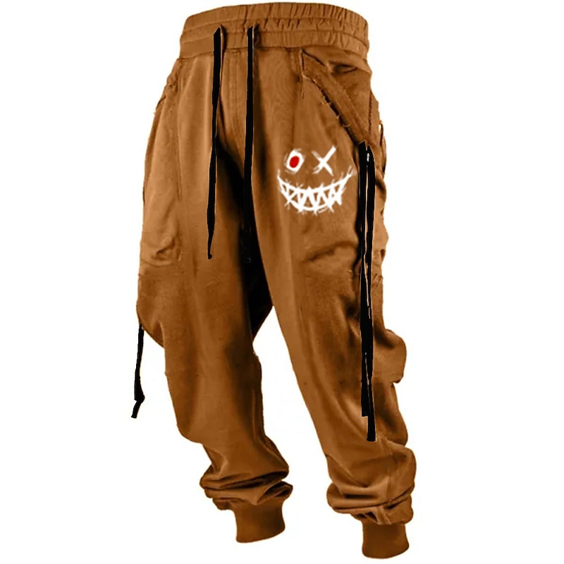 Men's Sweatpants Joggers Trousers Drawstring Elastic Waist 3D Print Abstract Graphic Prints Comfort Sports Outdoor Casual Daily Cotton Blend Streetwear Designer Black Yellow Micro-elastic4