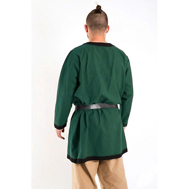 Viking Outfits Tunic with Waist Belt 2 PCS Medieval Renaissance Shirt Retro Vintage Men's Cosplay Costume Halloween Masquerade LARP4