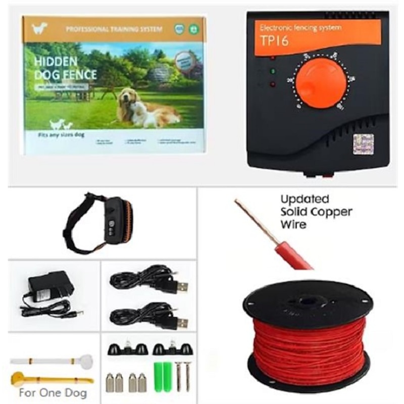 Pet Dog Electric Fence System Rechargeable Waterproof Adjustable 6 Level Pet Wired Fencing Containment Pet Training Collar3