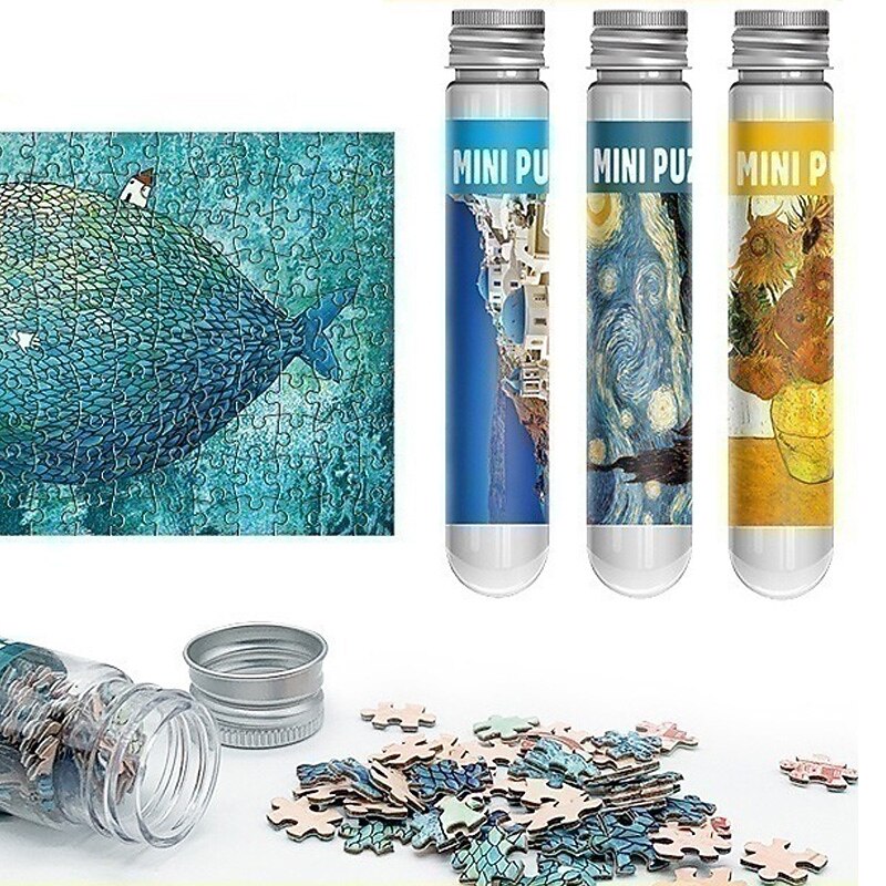 Mini Test Tube Puzzle For Adults 150 Pieces Of Paper Convenient Children's Puzzle Toys Landscape Design CreativityBirthday Gift