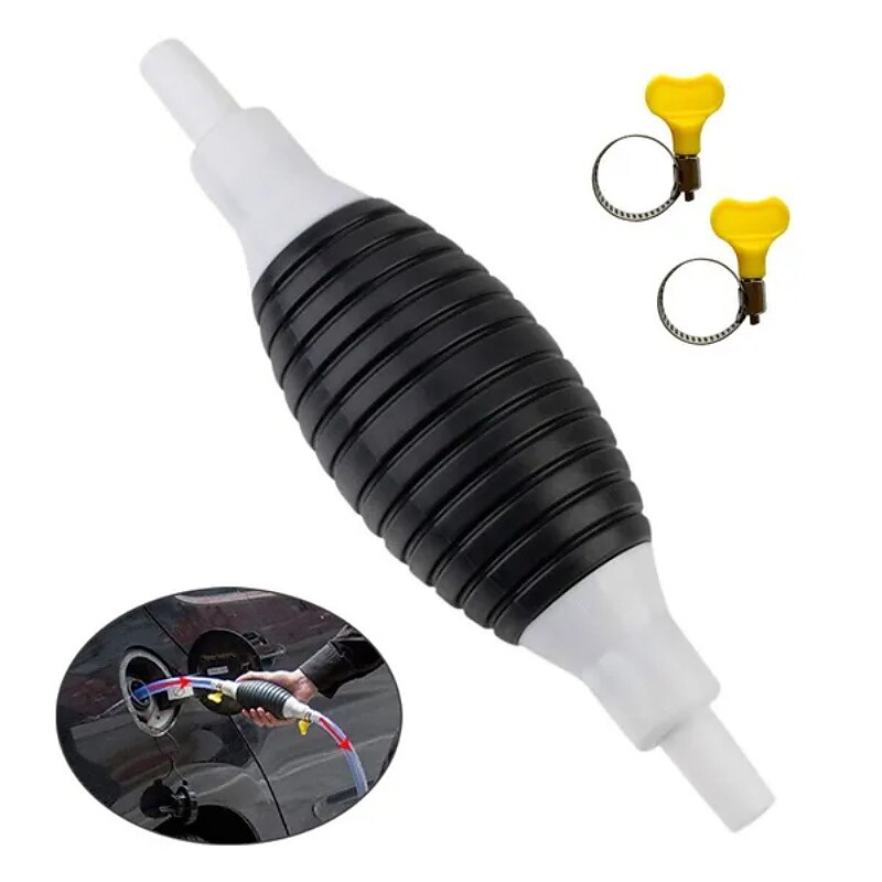 StarFire 1PC Car Fuel Gas Hand Primer Manual Pump Fuel Line Pump Fuel Pumps Car Tool Transfer Primer for Gas Petrol Diesel Oil Liquid Water with Valve Clips - Main Image