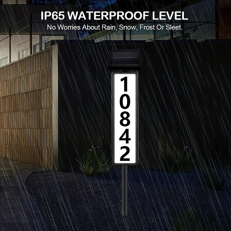 Solar House Number Sign Solar Led Lighting Letters Waterproof Solar Address Signs For Yard Solar LED Lighting Address Plaque For House And Home4