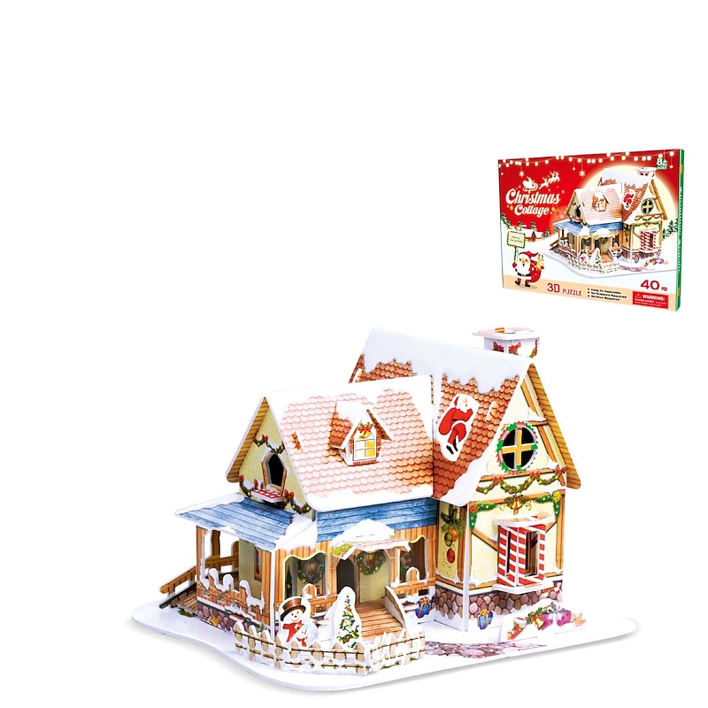 3D Puzzle Christmas Candy House Christmas Train Assembly Model Christmas Toy Gifts for Christmas Gifts