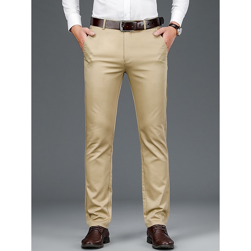 Men's Dress Pants Trousers Suit Pants Pocket Plain Comfort Breathable Outdoor Daily Going out Fashion Casual Black Royal Blue3