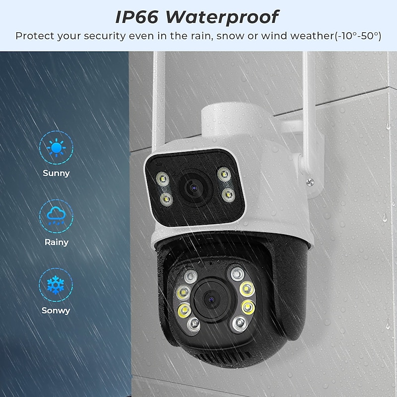 Wifi Camera Outdoor Night Vision Dual Screen Human Detection 3MP Security Protection CCTV Surveillance IP Camera2