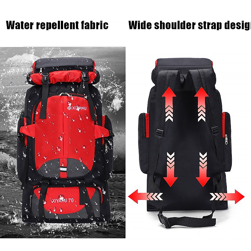 Men's Backpack Functional Backpack Tactical Backpack Outdoor Camping & Hiking Traveling Color Block Oxford Cloth Large Capacity Waterproof Breathable Zipper 202 black 201 dark blue 202 military green2