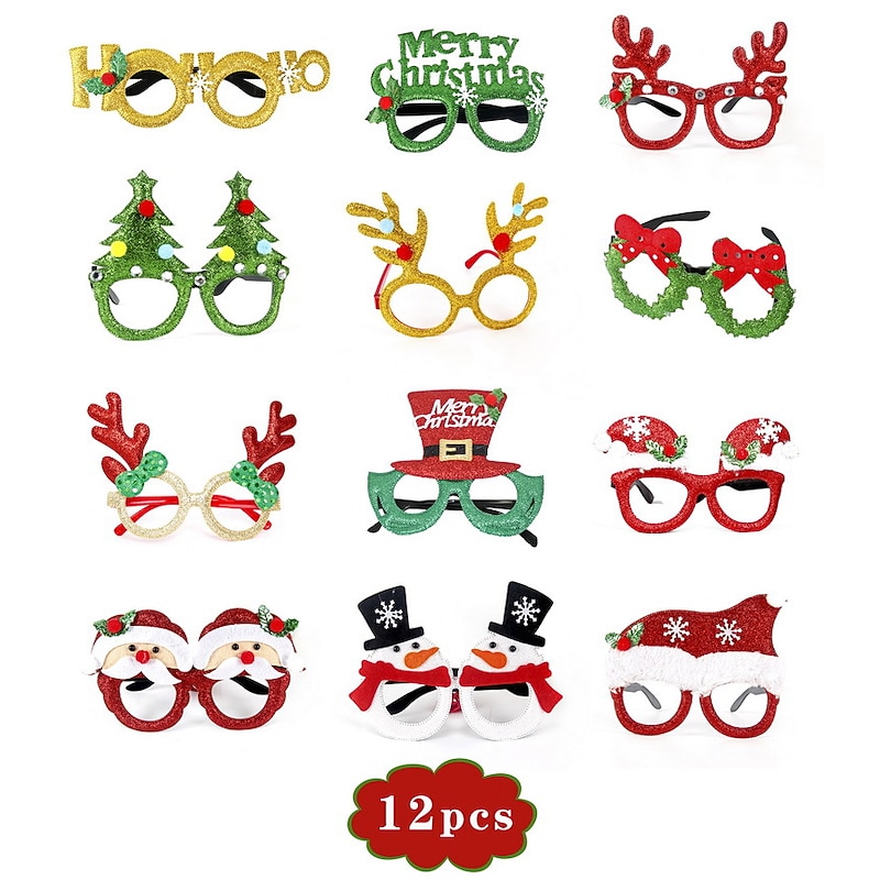 Christmas Decorations Glasses Set Adults And Children's Christmas Gifts Hats Headbands And Clapping Rings3