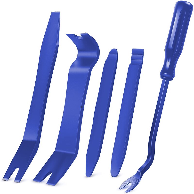 5Pcs Nylon Auto Trim Removal Tool Kit No-Scratch Pry Tool Kit for Car Door Clip Panel & Audio Dashboard Dismantle Black