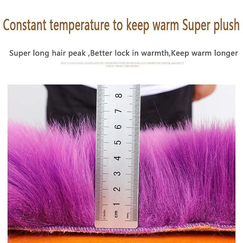 Car Seat Cushion Fur Covers, Fiber Faux Wool Mat, Long Plush, Universal Women's Warm Car Seat Cushion Winter4