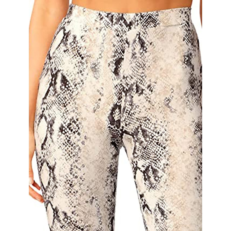 Women's Flare Leggings Fashion Streetwear Full Length High Waist Snake Print Printing Comfort Breathability Soft Micro-elastic Vacation Street Daily Print Fall Winter2
