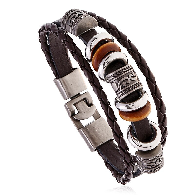 Jewelry Simple Hand-Beaded Multi-Layer Leather Bracelet Europe And The United States Fashion Popular Men's Bracelet Bracelet4