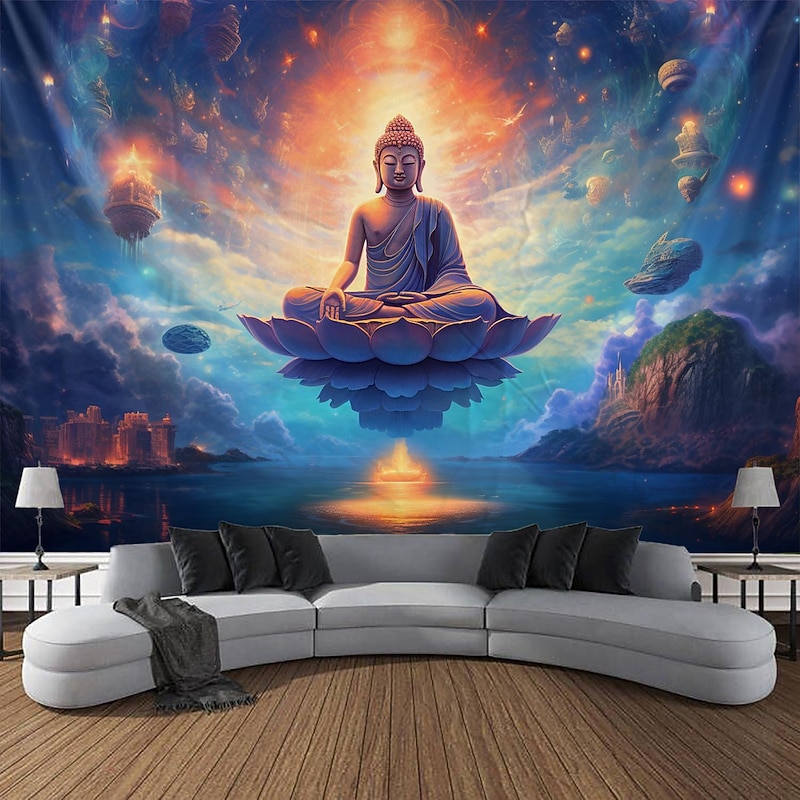 Universe Buddha Hanging Tapestry Boho Wall Art Large Tapestry Mural Decor Photograph Backdrop Blanket Curtain Home Bedroom Living Room Decoration2