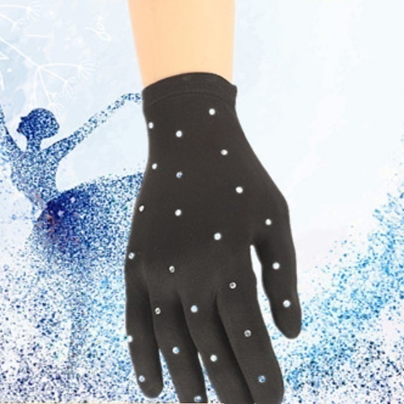 Figure Skating Gloves Men's Women's Ice Skating Gloves Black Khaki Spandex Training Practice Competition Skating Wear Thermal Warm Ice Skating Figure Skating