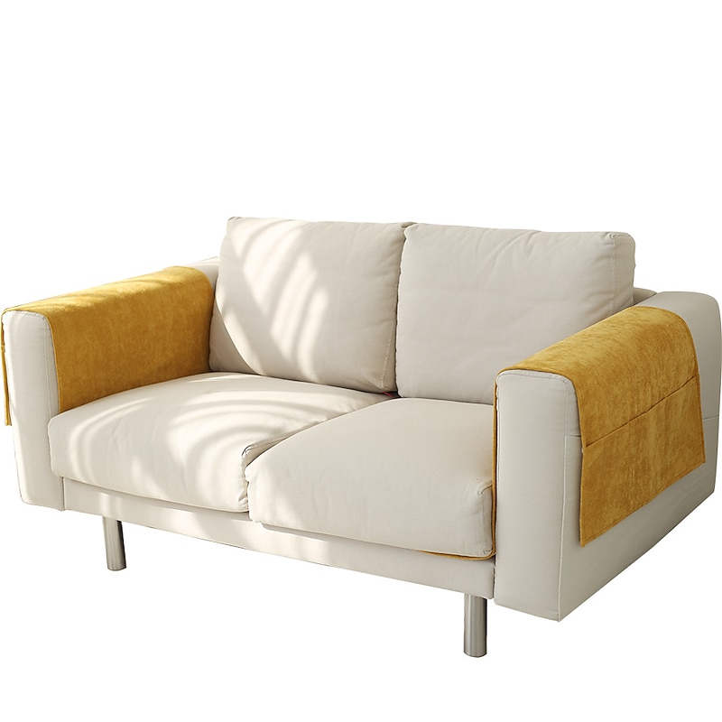 Sofa Armrest Cover Solid Color Extended Non slip Storage Cover Thick Chenille Sofa Armrest Cover3